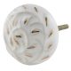White Gold Floral Ceramic Cabinet Knobs